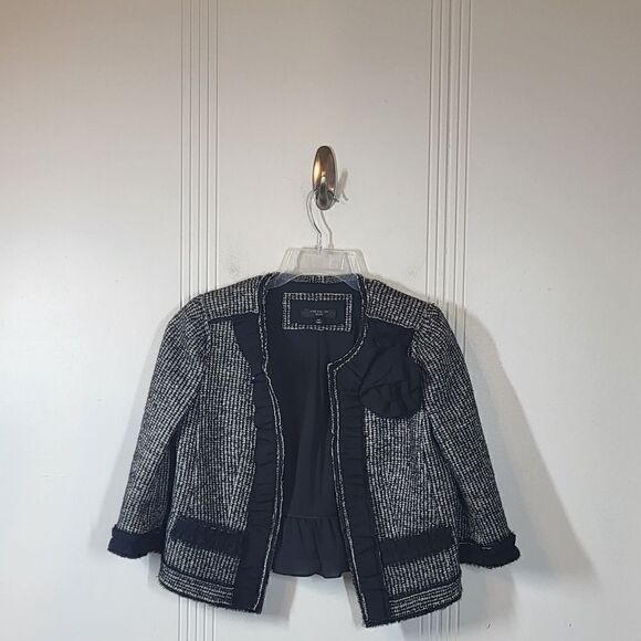 Ann Taylor Petite Black & White Wool Jacket - Picture 5 of 6